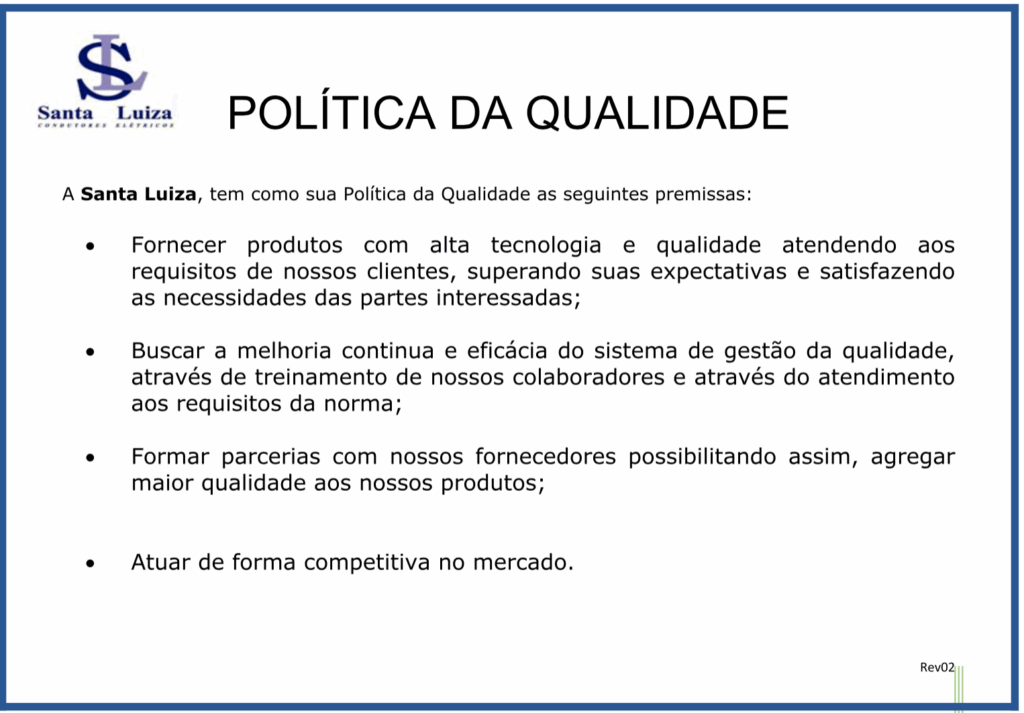 Política de Qualidade